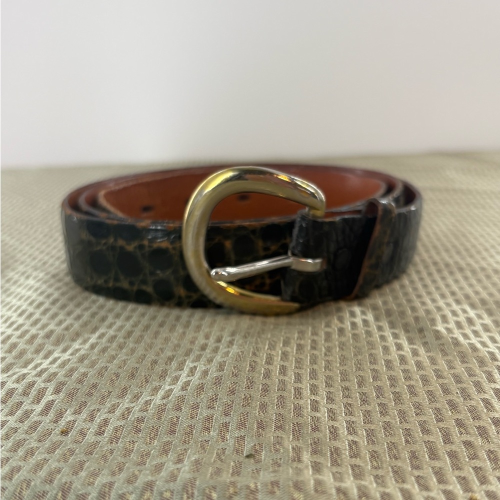 Vintage Men’s Genuine Alligator Belt From Hirdes of New Orleans Size 34